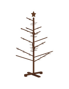 Albero di Natale in legno 125 cm Bambù e legno di pino massello 2