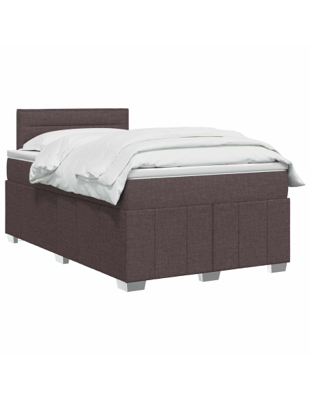 Letto box spring con materasso Marrone Scuro 120 x 190 cm