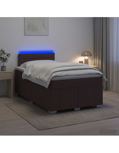 Letto box spring con materasso Marrone Scuro 120 x 190 cm