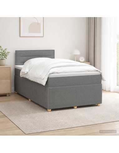 Letto box spring con materasso Grigio Scuro 120 x 190 cm