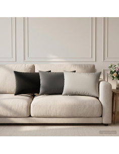 Cuscino con cuscino HEERLEN 2 pz Grigio Poliestere