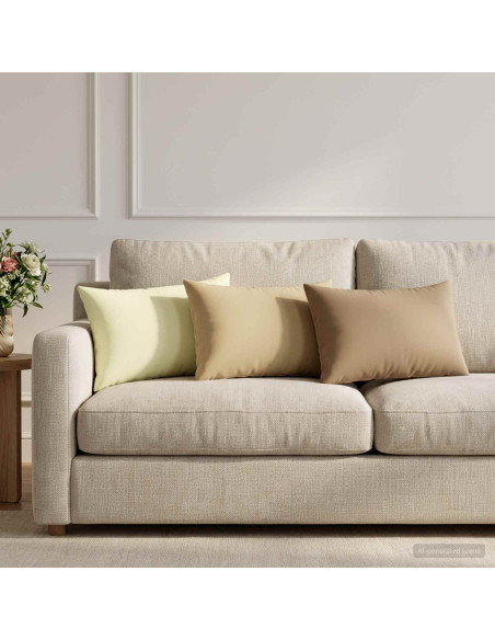 Cuscino con cuscino HEERLEN 2 pz Crema Poliestere