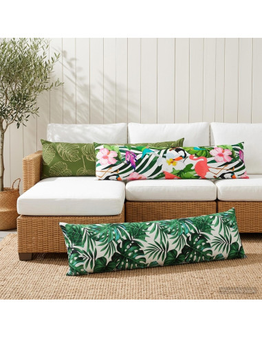 Cuscino HEERLEN Motivo a Foglie 40 x 145 cm Poliestere