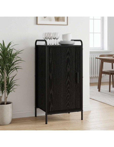 Credenza Rovere Nero 97 x 33 x 81 cm Legno ingegnerizzato