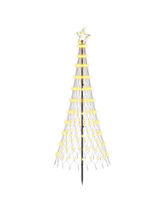 Albero di Natale LED 180 cm 230 LED Bianco caldo Ferro Nero 2
