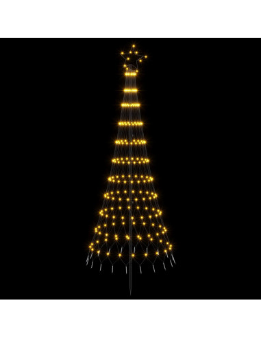 Albero di Natale LED 180 cm 230 LED Bianco caldo Ferro Nero