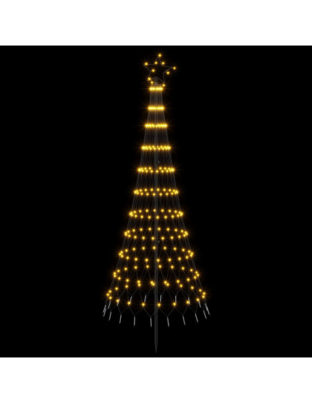 Albero di Natale LED 180 cm 230 LED Bianco caldo Ferro Nero
