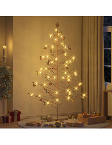 Albero di Natale in legno con supporto Marrone 210 cm