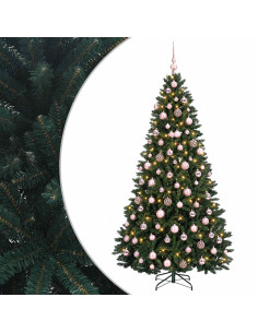 Albero di Natale artificiale verde scuro con palline 180 cm