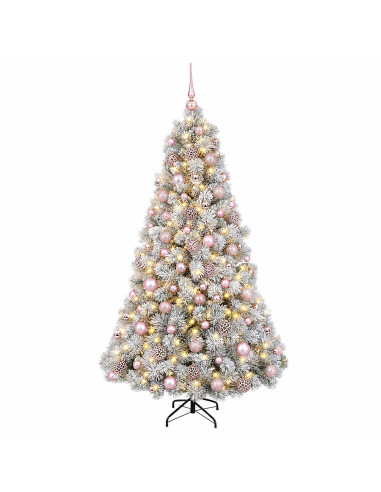 Albero di Natale artificiale con palline 240 cm 300 LED