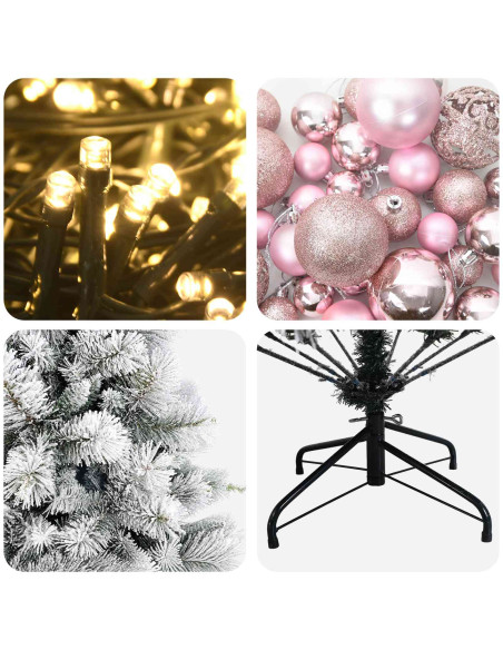 Albero di Natale artificiale con palline 240 cm 300 LED