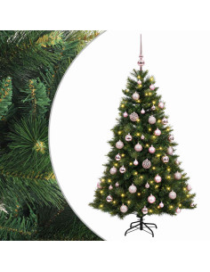 Albero di Natale artificiale con palline 150 cm 150 LED 2