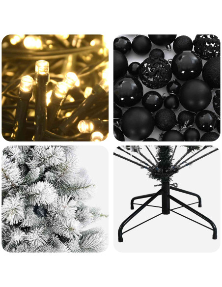 Albero di Natale artificiale con palline 240 cm 300 LED