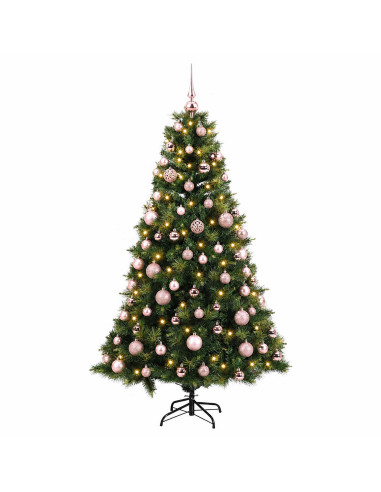 Albero di Natale artificiale con palline 210 cm 300 LED