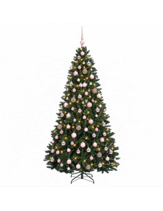 Albero di Natale artificiale verde scuro con palline 180 cm 2
