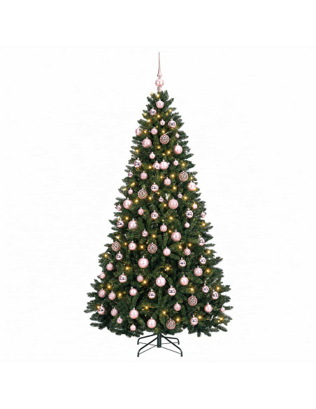 Albero di Natale artificiale verde scuro con palline 180 cm