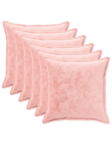 Federa 6 pcs HOUTEN Rosa 60 x 60 cm Flanella