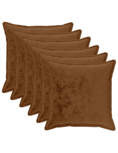 Federa 6 pcs HOUTEN Marrone Chiaro 60 x 60 cm Flanella
