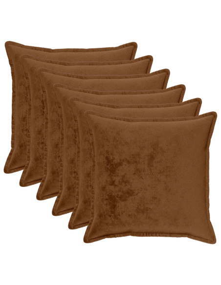 Federa 6 pcs HOUTEN Marrone Chiaro 60 x 60 cm Flanella