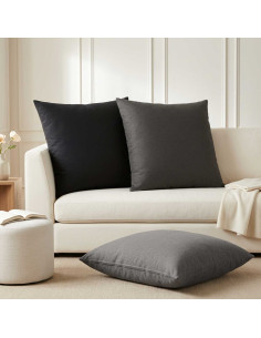 Cuscino con cuscino HEERLEN 2 pz Grigio Scuro Tessuto