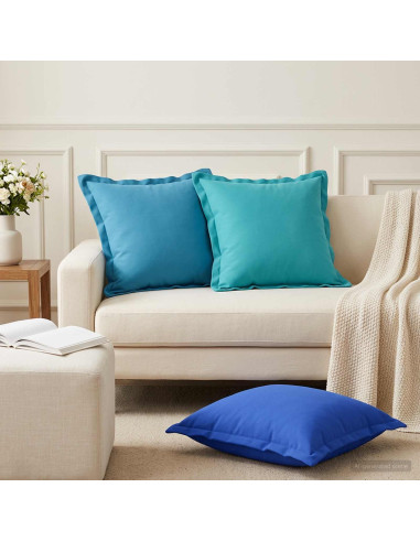 Cuscino con cuscino HOUTEN 6 pz Azzurro Poliestere