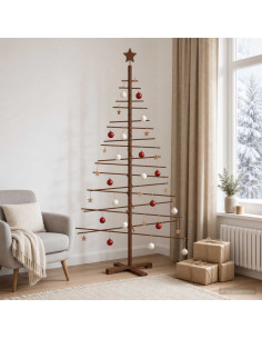 Albero di Natale in legno 180 cm Bambù e legno di pino massello