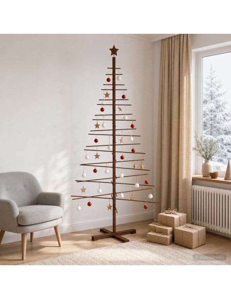 Albero di Natale in legno 210 cm Bambù e legno di pino massello