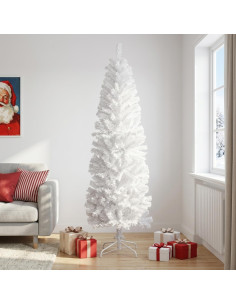 Albero di Natale Artificiale Sottile 210 cm PVC e Acciaio