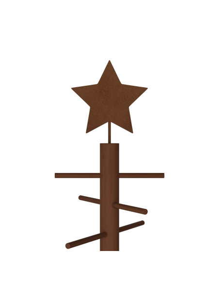 Albero di Natale in legno 125 cm Bambù e legno di pino massello