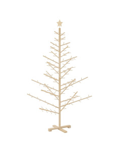 Albero di Natale in legno con supporto Naturale 180 cm 2