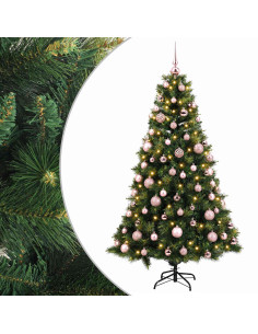 Albero di Natale artificiale con palline 240 cm 300 LED