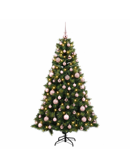 Albero di Natale artificiale con palline 240 cm 300 LED