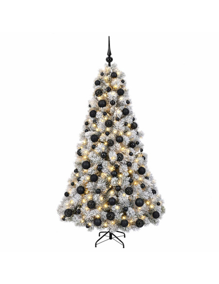 Albero di Natale artificiale con palline 180 cm 300 LED