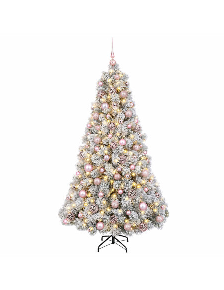 Albero di Natale artificiale con palline 180 cm 300 LED