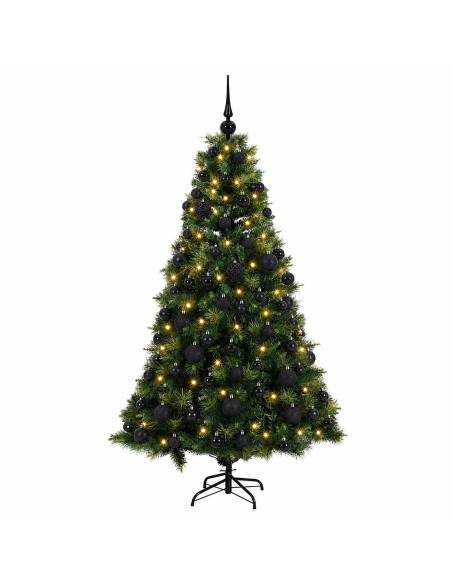 Albero di Natale artificiale con palline 210 cm 300 LED
