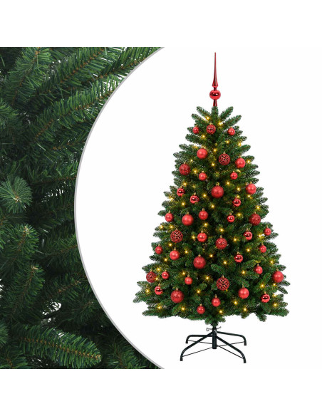 Albero di Natale artificiale verde medio con palline 150 cm