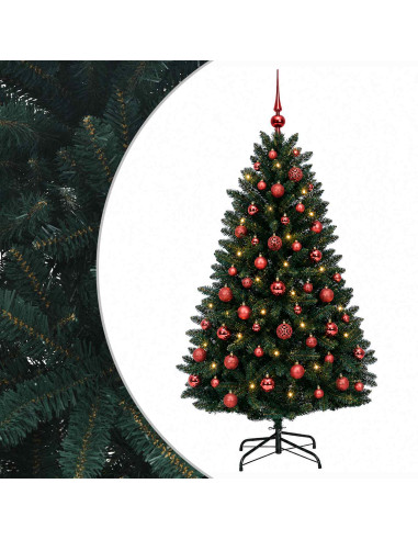 Albero di Natale artificiale verde scuro con palline 150 cm
