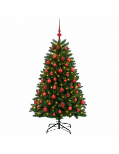Albero di Natale artificiale verde medio con palline 150 cm 2