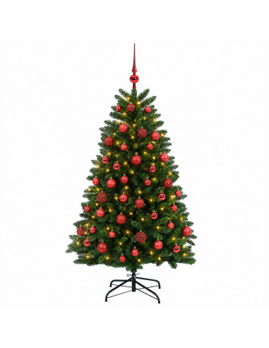 Albero di Natale artificiale verde medio con palline 150 cm