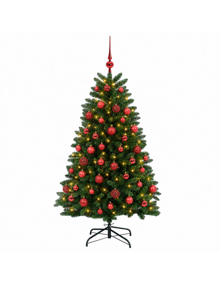 Albero di Natale artificiale verde medio con palline 150 cm