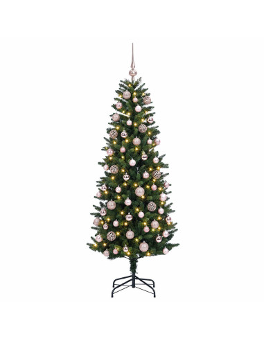 Albero di Natale Artificiale con Palline 240 cm 300 LED