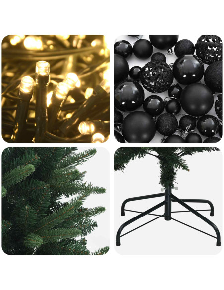 Albero di Natale Artificiale con Palline 240 cm 300 LED