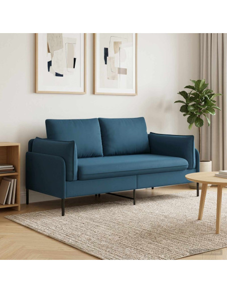 Divano a 2 Posti 2 posto Blu 188 x 81 x 89 cm Velluto