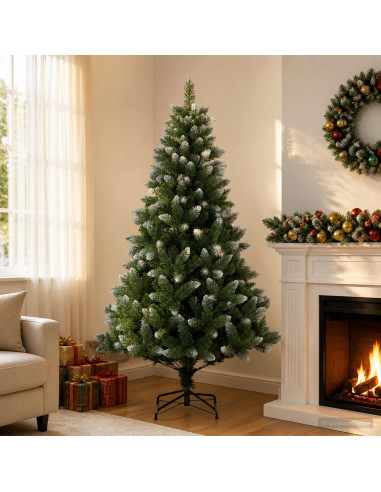 Albero di Natale artificiale 150 cm PVC e Metallo Verde