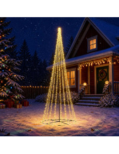 Albero di Natale LED 485 cm 3000 LED Bianco caldo Acciaio Nero