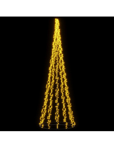 Albero di Natale LED 485 cm 3000 LED Bianco caldo Acciaio Nero