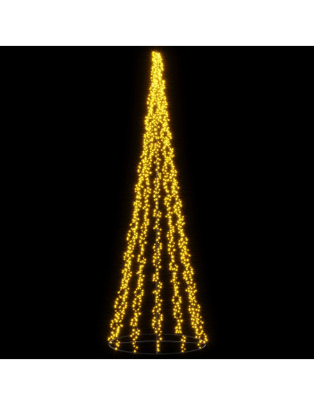 Albero di Natale LED 485 cm 3000 LED Bianco caldo Acciaio Nero