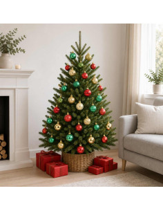Set di Palline di Natale 100 pz Rosso, oro e verde 4 cm