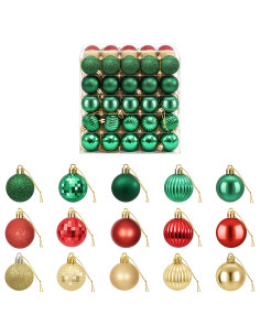 Set di Palline di Natale 100 pz Rosso, oro e verde 4 cm 2