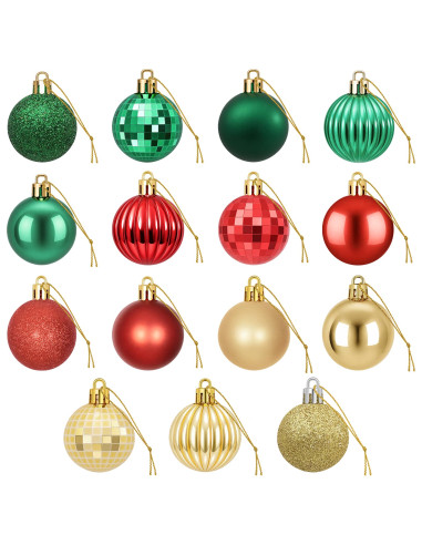 Set di Palline di Natale 100 pz Rosso, oro e verde 4 cm